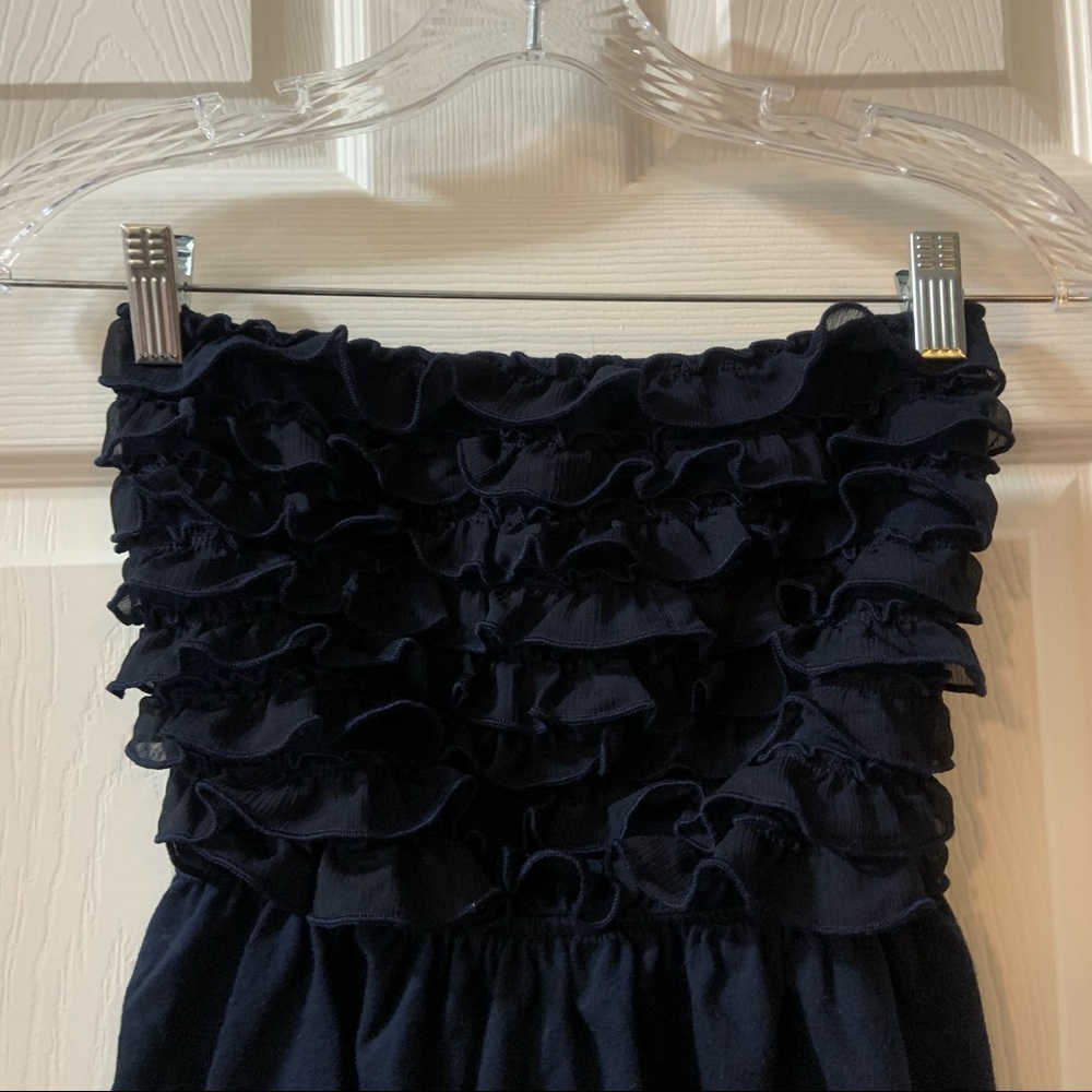 Hollister Navy Blue Strapless Ruffle Tube Top M - Picture 3 of 6